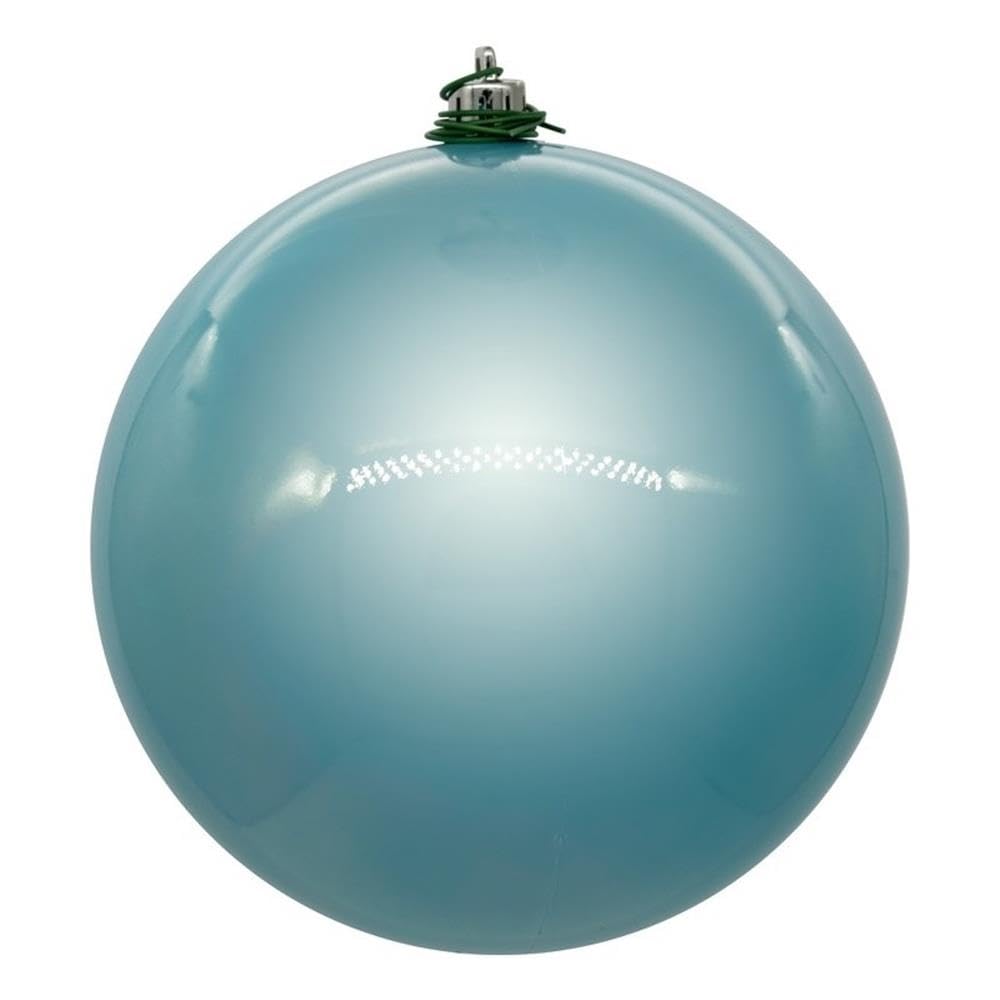 Vickerman 6" Baby Blue Pearl UV Drilled Ball Ornament 4 per bag.
