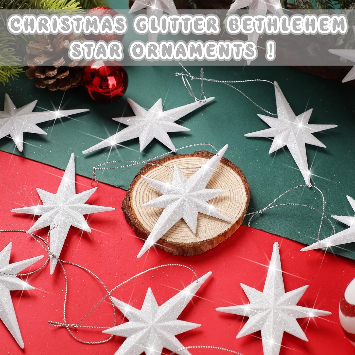 4.72 x 2.95 Inch Star of Bethlehem Christmas Tree Topper(White)