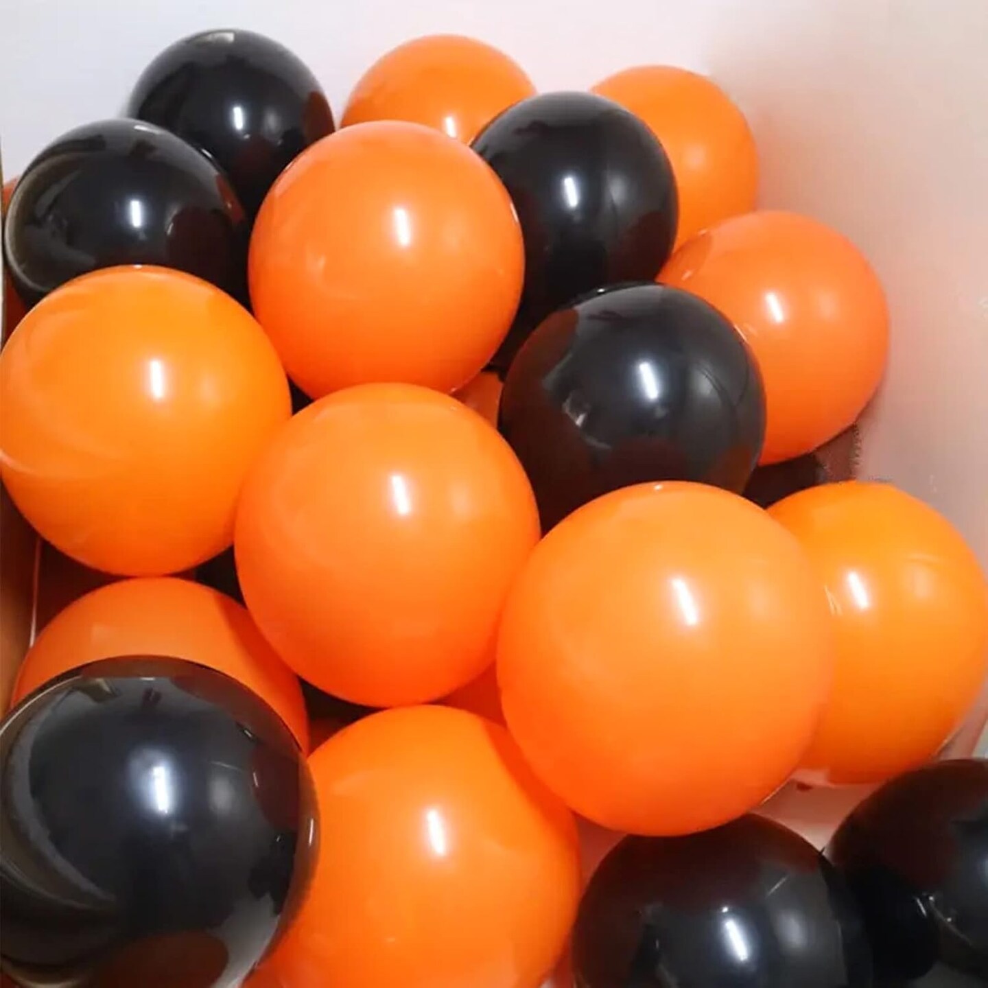 Orange Confetti Balloon Halloween Latex Party Balloons(Orange and Black Balloons)
