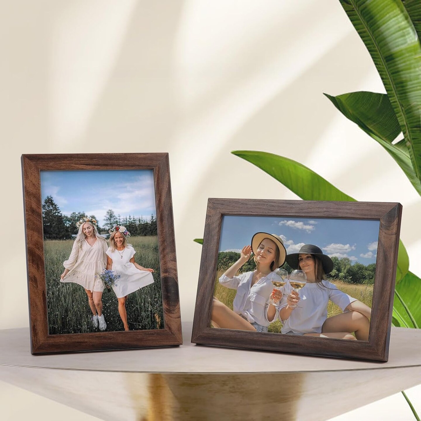 12 Sets of 5x7 Picture Frames - Rustic Walnut Wood Color (Brown)