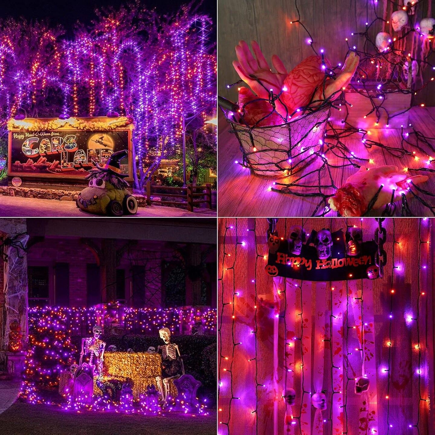 67 ft 200 LED Battery Operated String Lights Waterproof 8 Modes & Auto Timer Mini Lights (Orange+Purple)