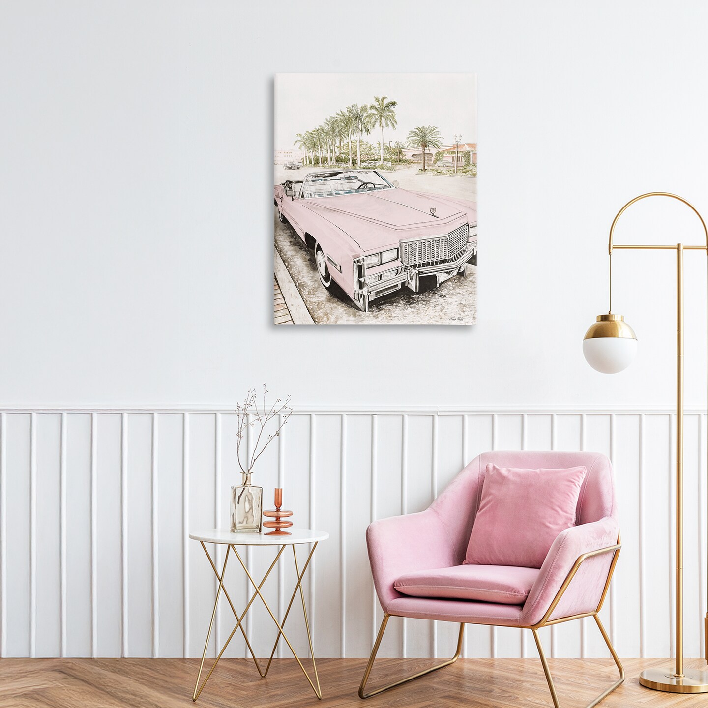 Stupell Industries Baby Pink Retro Convertible Canvas, design by Cindy Jacobs