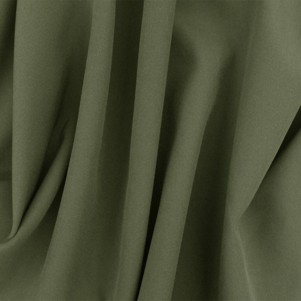 Shell Beige-Olive Solid Stretch Polyester Bonded Crepe Woven Fabric By the Yard