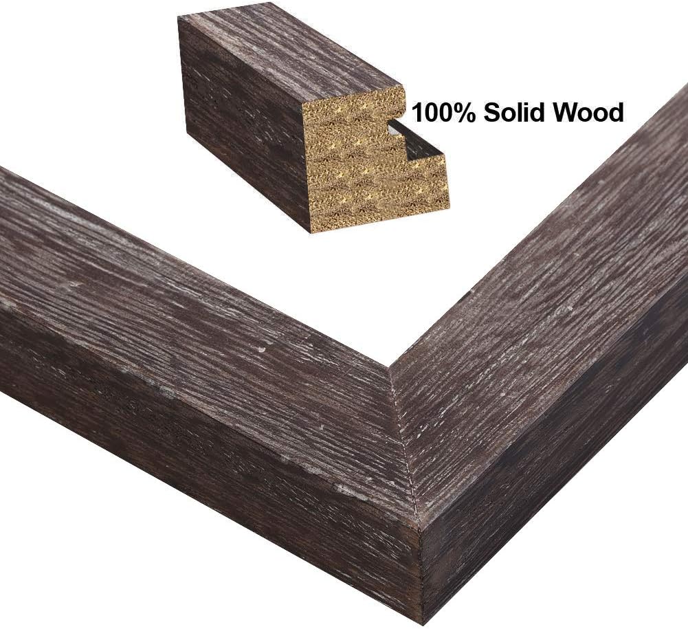 5x7 inch Picture Frame Made of Solid Wood and High Definition Glass Display Pictures 4x6(Driftwood)7"L x 5"W