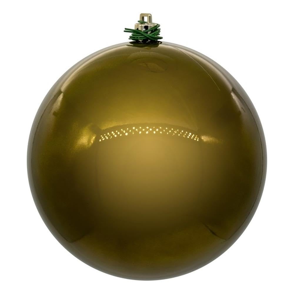 Vickerman 10" Olive Pearl UV Drilled Ball Ornament 1 per bag.