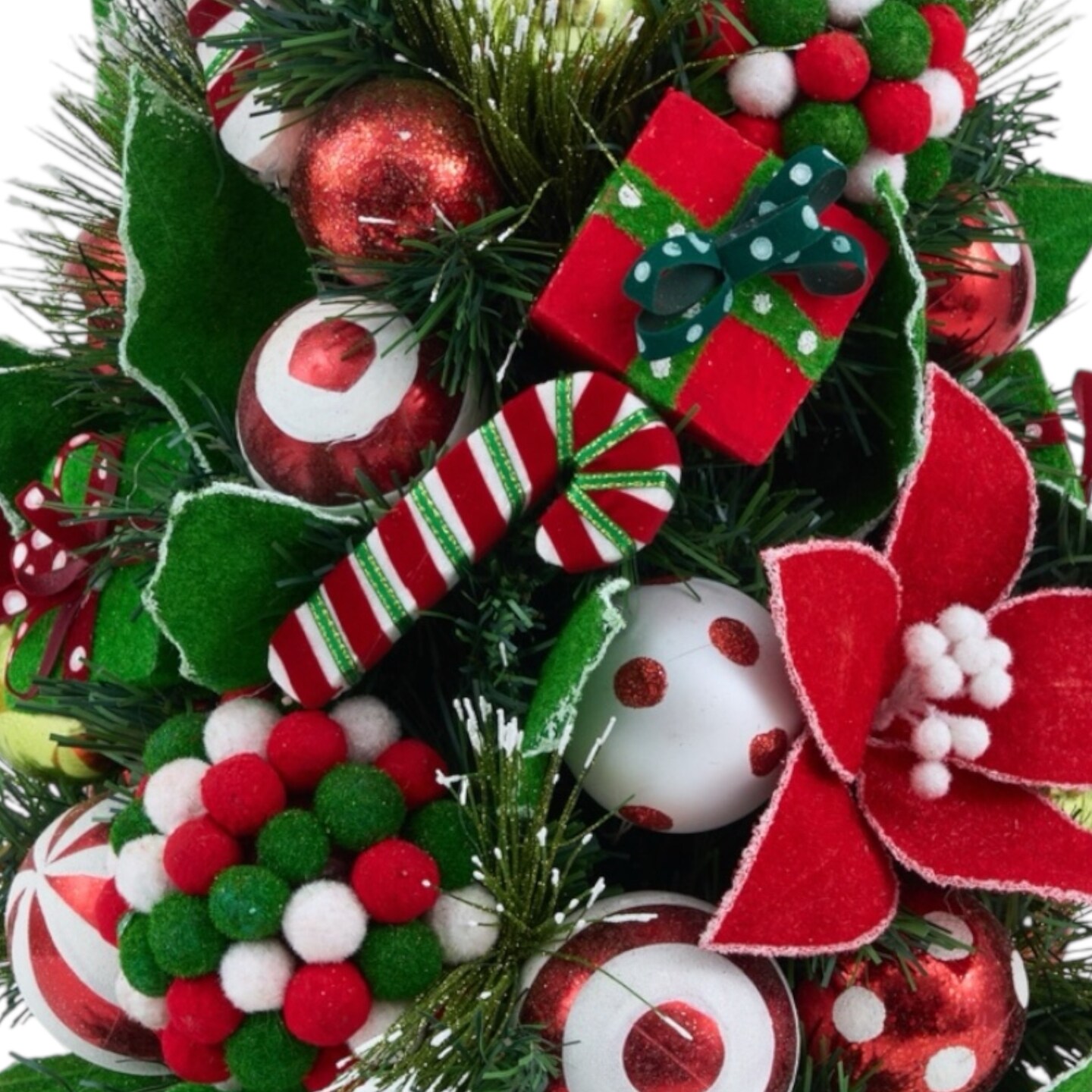 Christmas Peppermint Tabletop Tree - Handcrafted Christmas Decorations - Holiday Tree