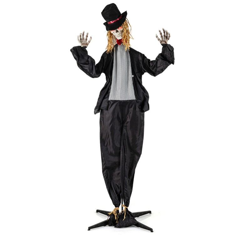 7.2 Ft Life-Size Halloween Animatronic Standing Groom with Sound Activated Creepy Eyes and Motion