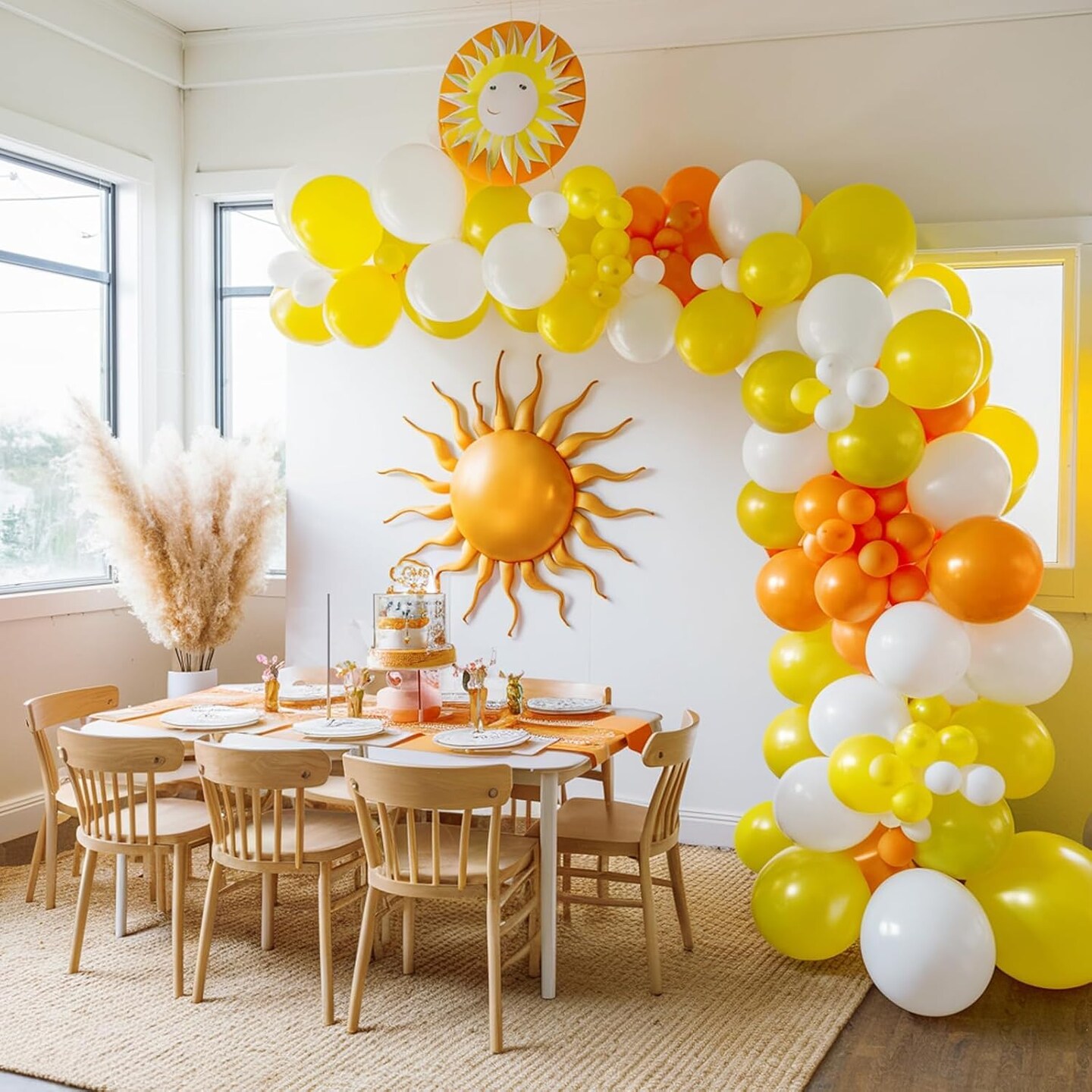 12 inch Yellow Orange White Latex Balloons(Sun)