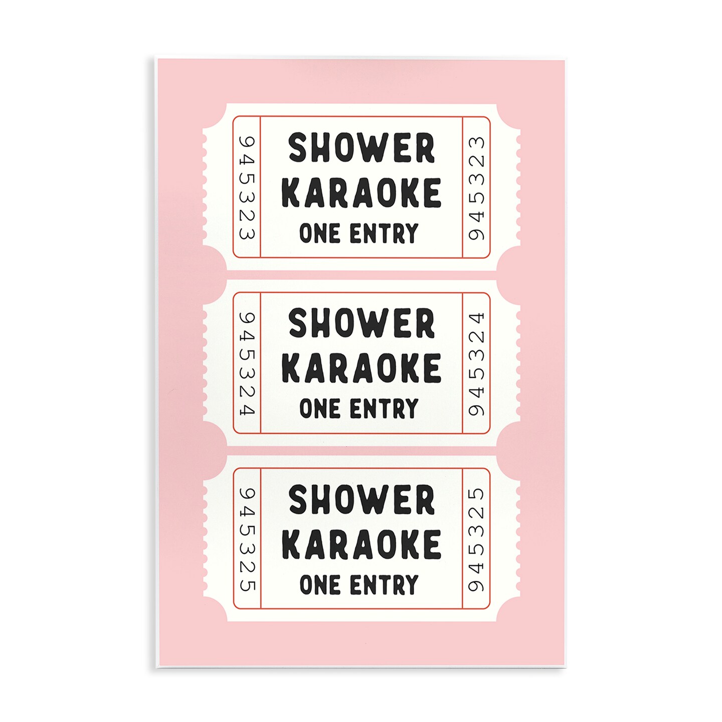 Stupell Industries Pink Shower Karaoke Tickets Wall Plaque, design by Lettered and Lined
