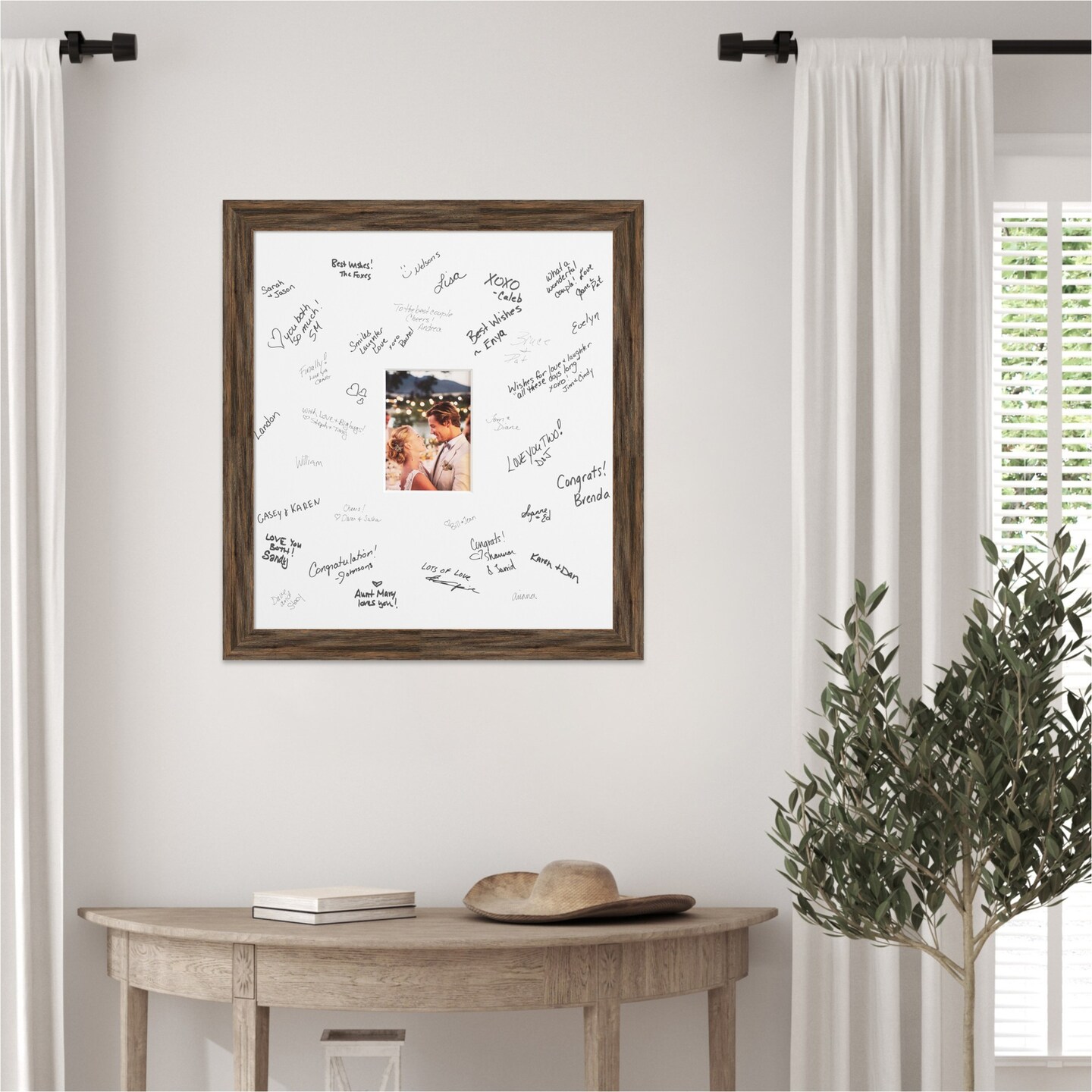 Regis Signature Mat Picture Frame, Photo Frame Wedding Guest Book Alternative, Autograph Picture Mat for Signature Board, Wedding Celebrations Graduations Support Encouragement or Retirement