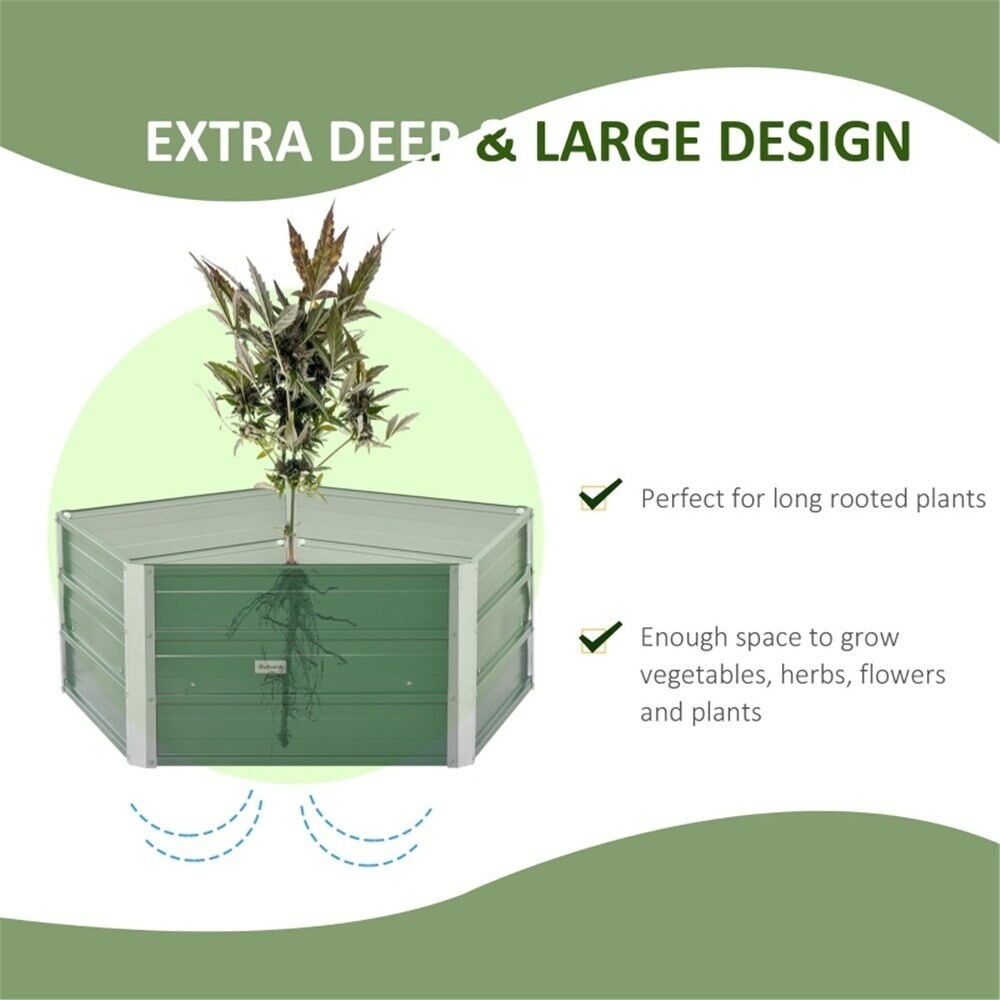 Large Pentagon Metal Planter Box with Gloves