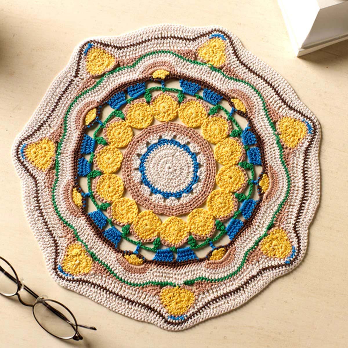 Aunt Lydia&#x27;s  Sun Blossom Mandala Doily Crochet Kit