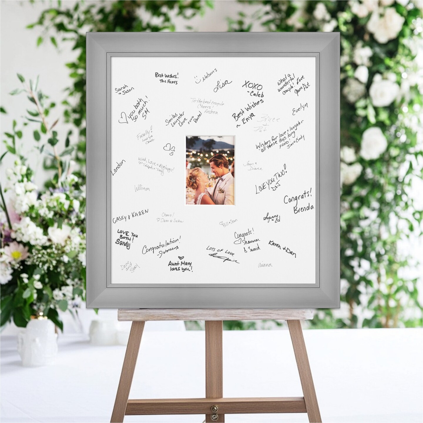 Flair Signature Mat Picture Frame, Photo Frame Wedding Guest Book Alternative, Autograph Picture Mat for Signature Board, Wedding Celebrations Graduations Support Encouragement or Retirement