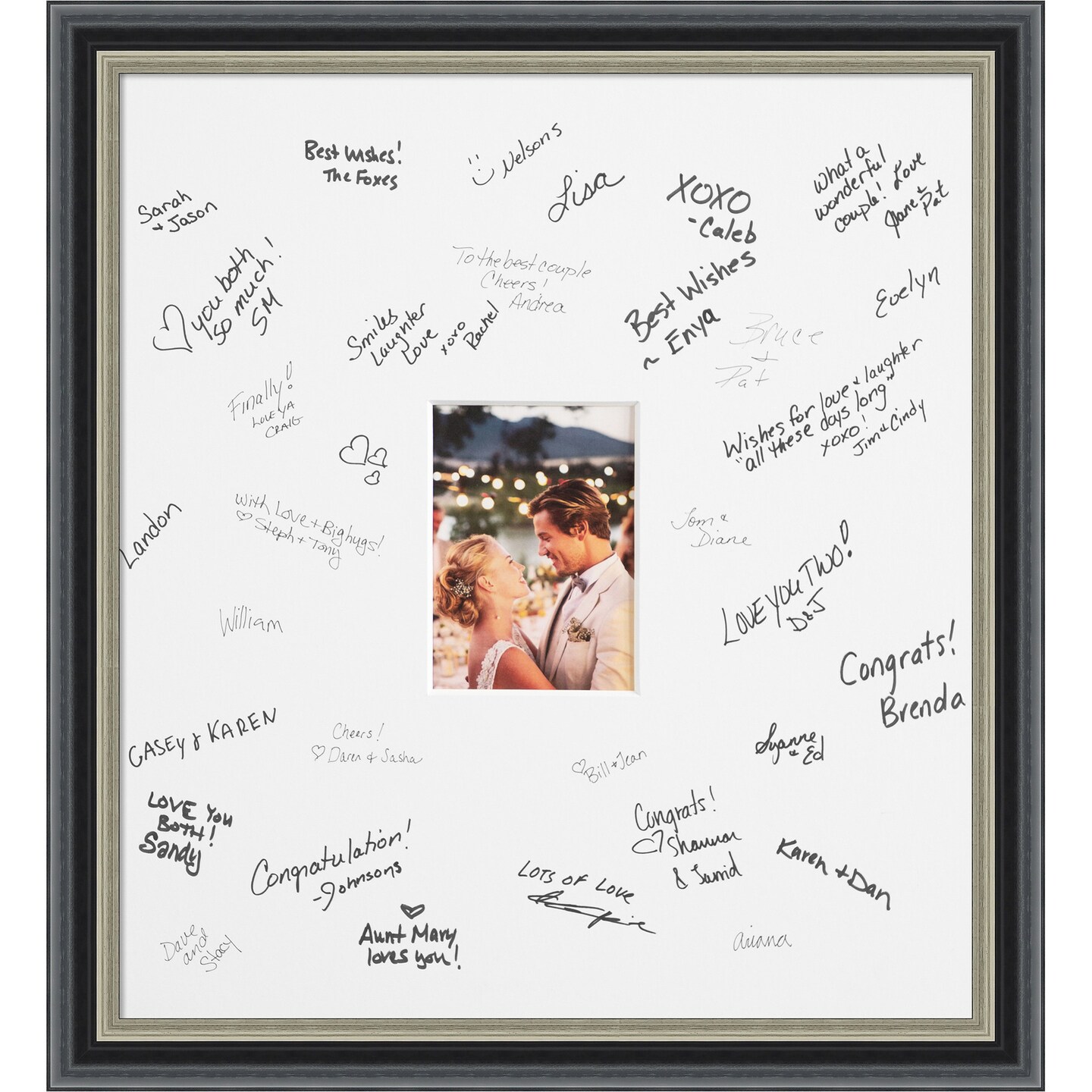 Theo Signature Mat Picture Frame, Photo Frame Wedding Guest Book Alternative, Autograph Picture Mat for Signature Board, Wedding Celebrations Graduations Support Encouragement or Retirement