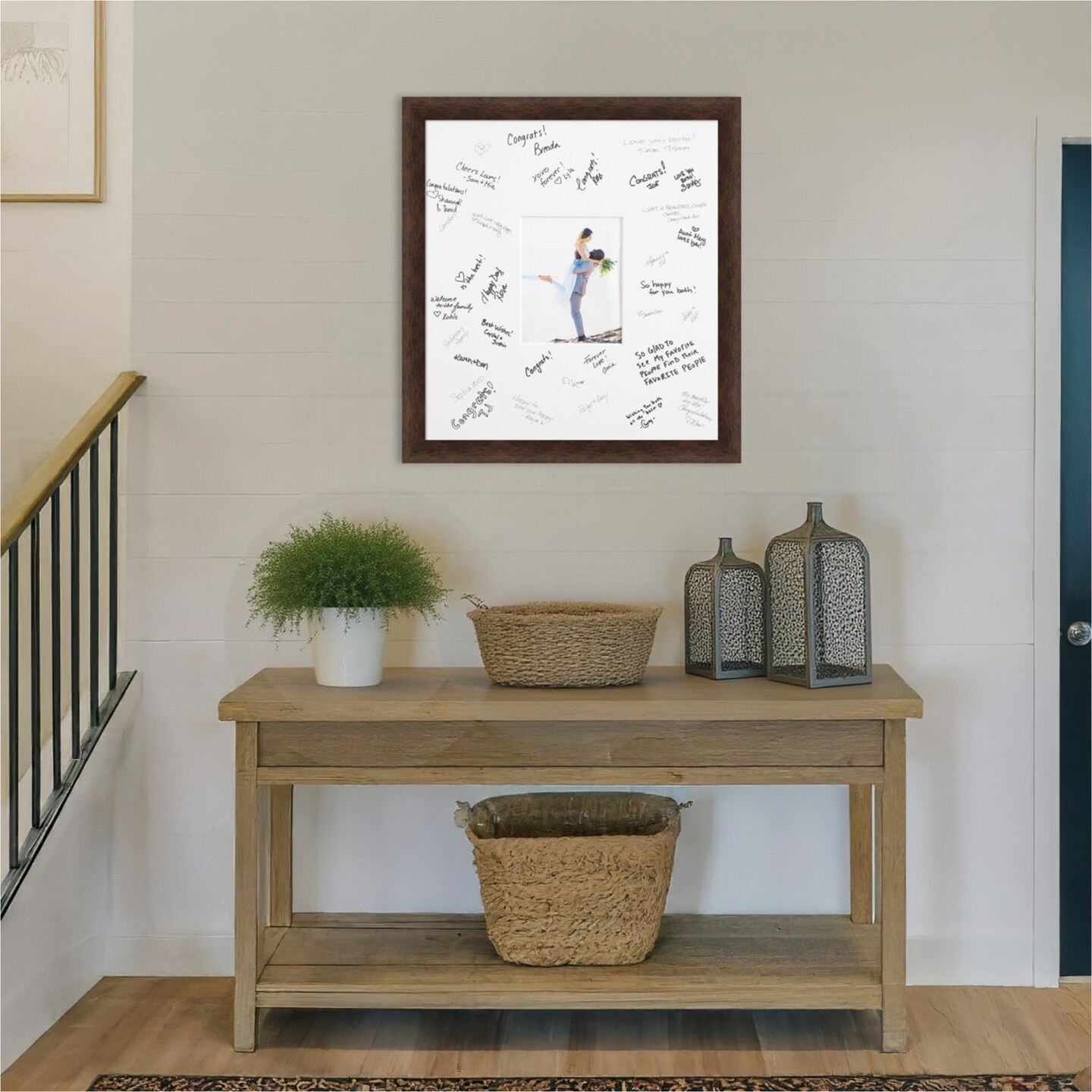 Warm Signature Mat Picture Frame, Photo Frame Wedding Guest Book Alternative, Autograph Picture Mat for Signature Board, Wedding Celebrations Graduations Support Encouragement or Retirement