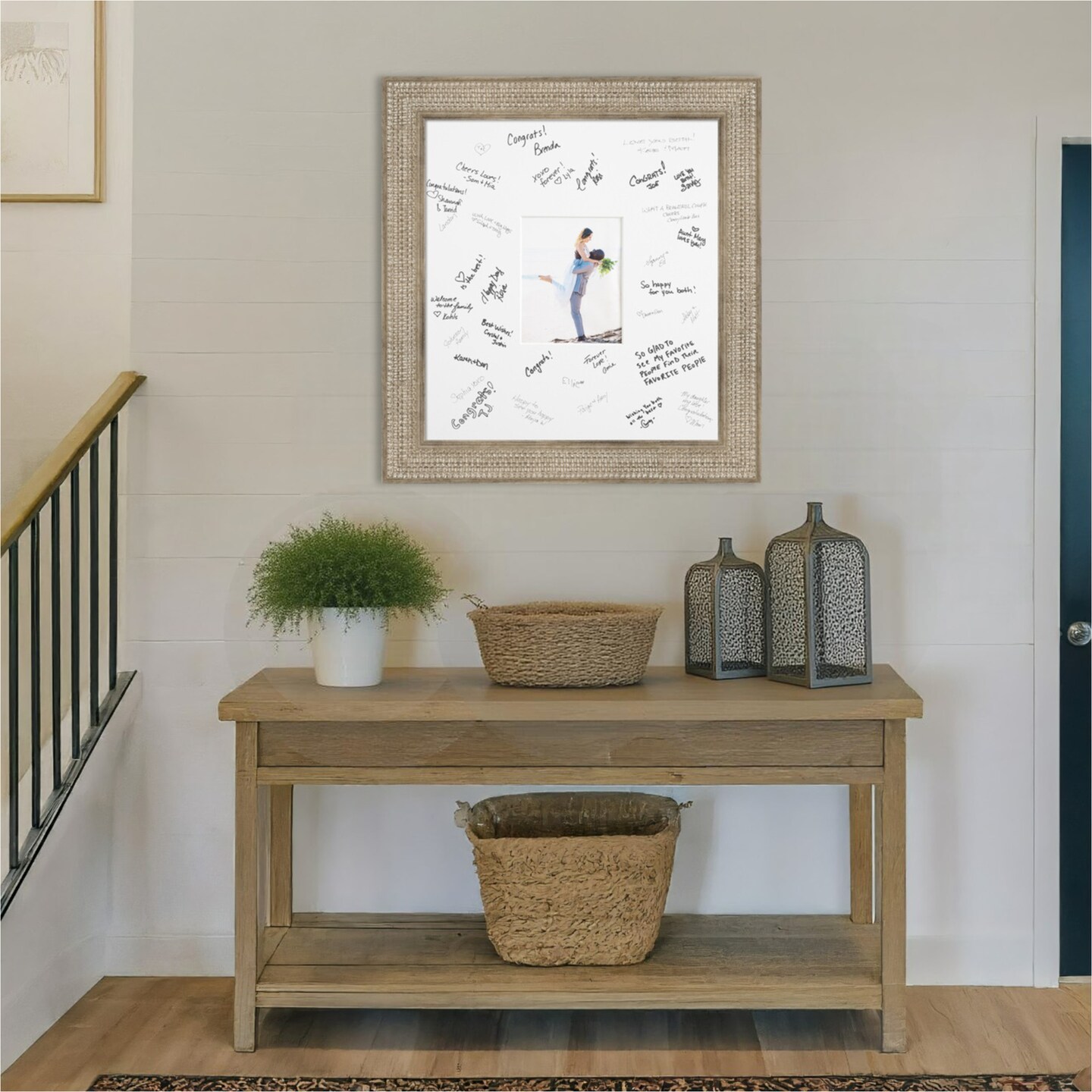 Trellis Signature Mat Picture Frame, Photo Frame Wedding Guest Book Alternative, Autograph Picture Mat for Signature Board, Wedding Celebrations Graduations Support Encouragement or Retirement