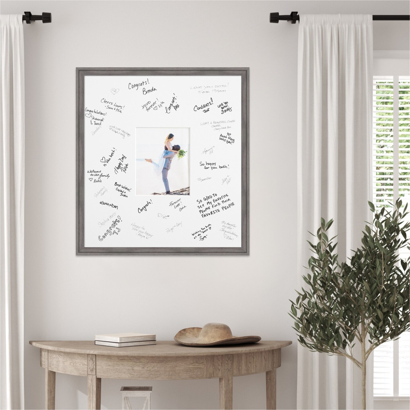 Florence Signature Mat Picture Frame, Photo Frame Wedding Guest Book Alternative, Autograph Picture Mat for Signature Board, Wedding Celebrations Graduations Support Encouragement or Retirement