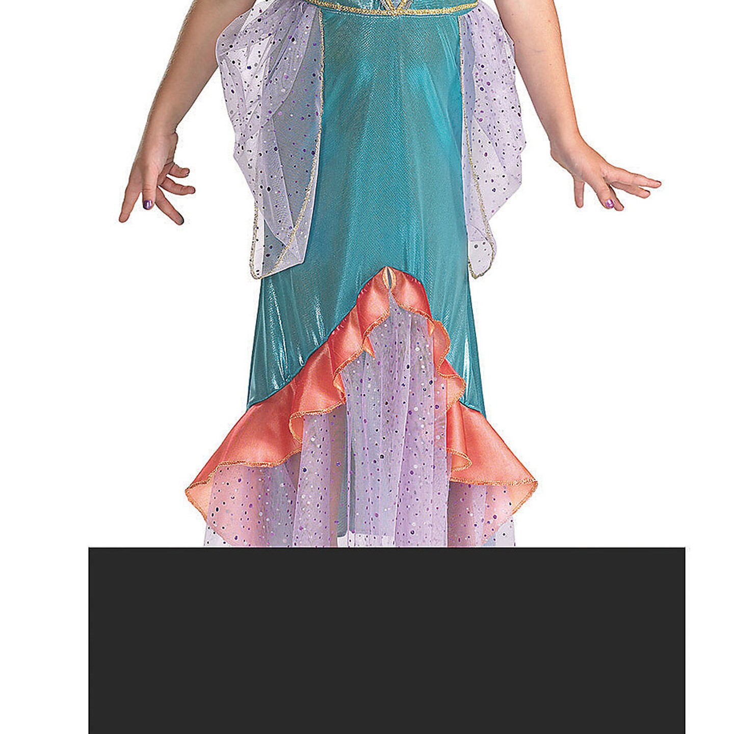 Girl's Ariel Deluxe Little Mermaid Costume Dress with Headband