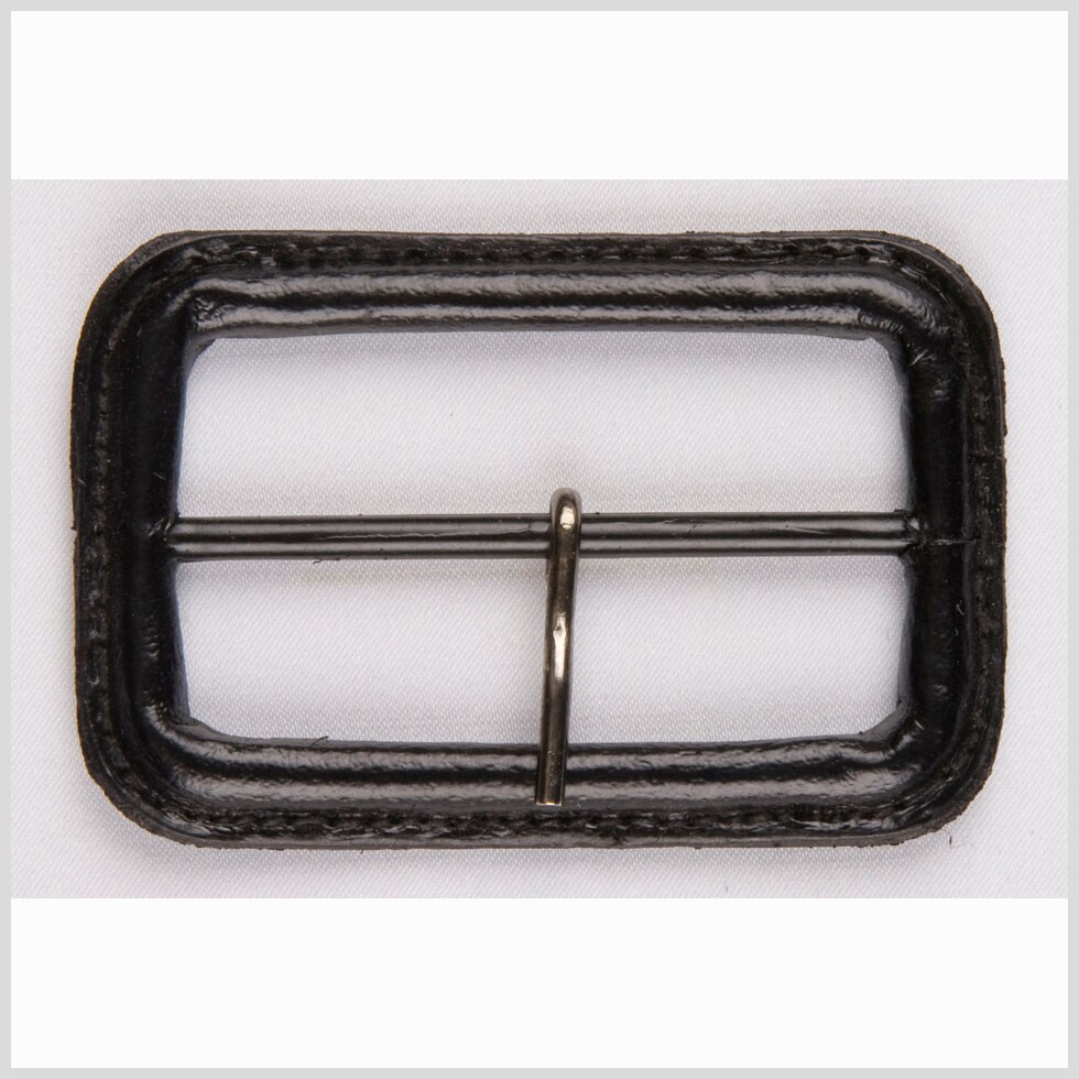 1&#x22; Black Leather Buckle