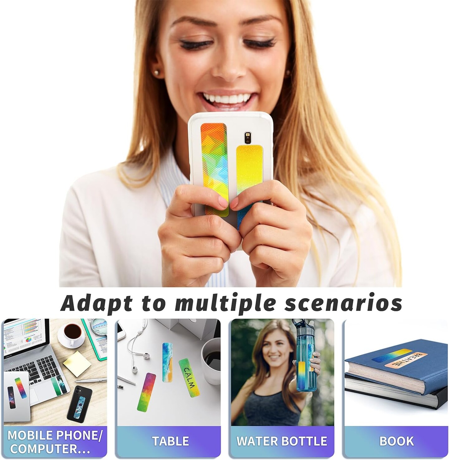 48 Pieces Unique Sensory Stickers for Anxiety Relief Items(2 Textured Surface Fidget)