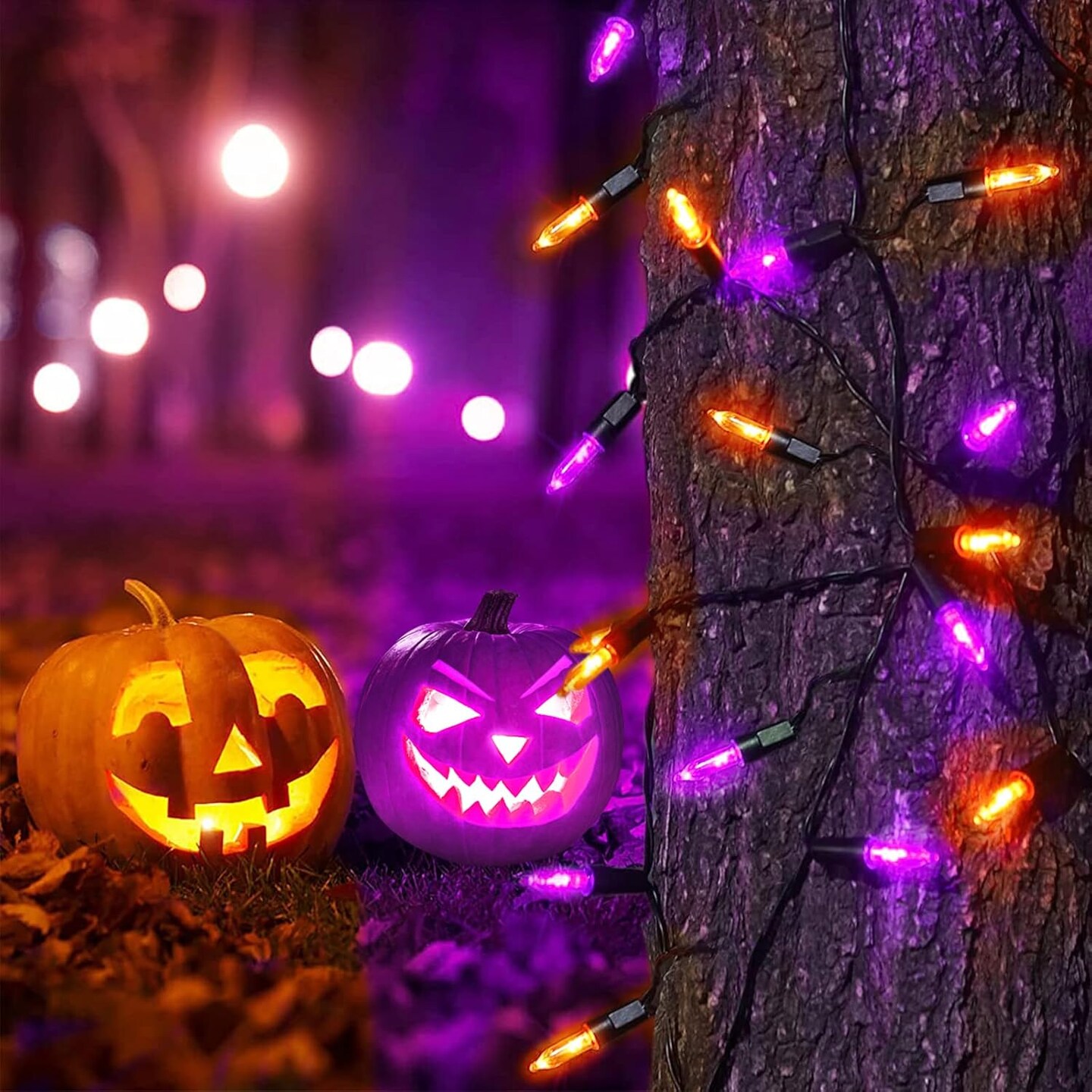 2 Set - Mini String Light for Halloween (Orange&#x26;Purple)