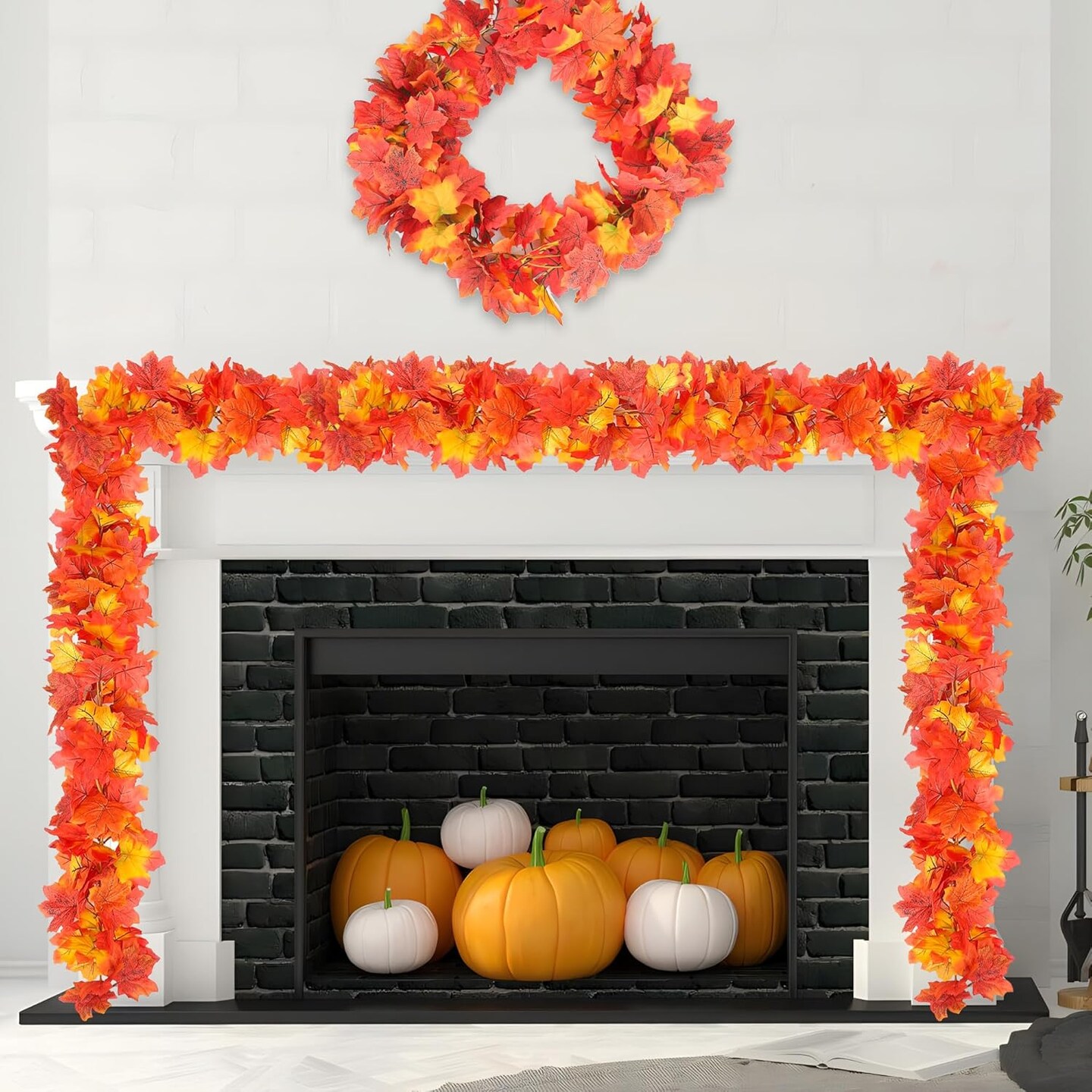 6 Pcs Fall Maple Leaf Garland 5.8ft Hanging Vines Garland Artificial