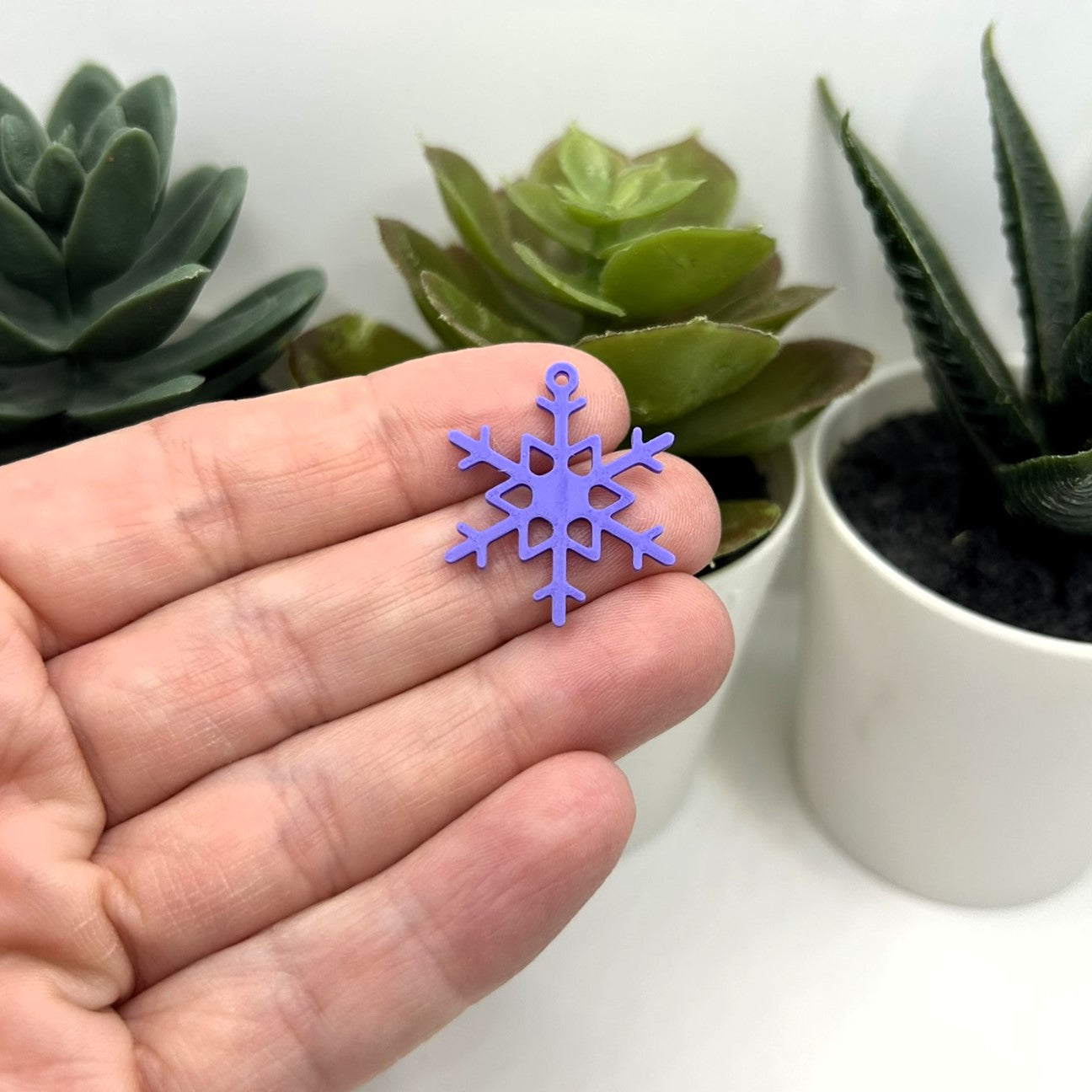 Purple Christmas Snowflake Charm, 22x26mm