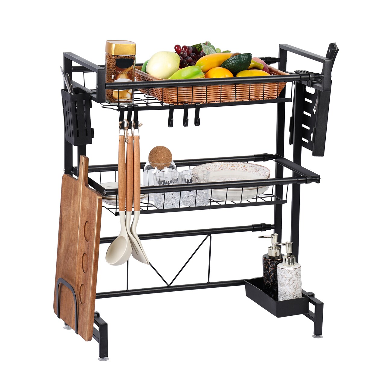 Over The Sink Dish Drying Rack Telescopic Dish Rack Sink Organize Stand Kitchen Counter Storage Shelf Supplies For