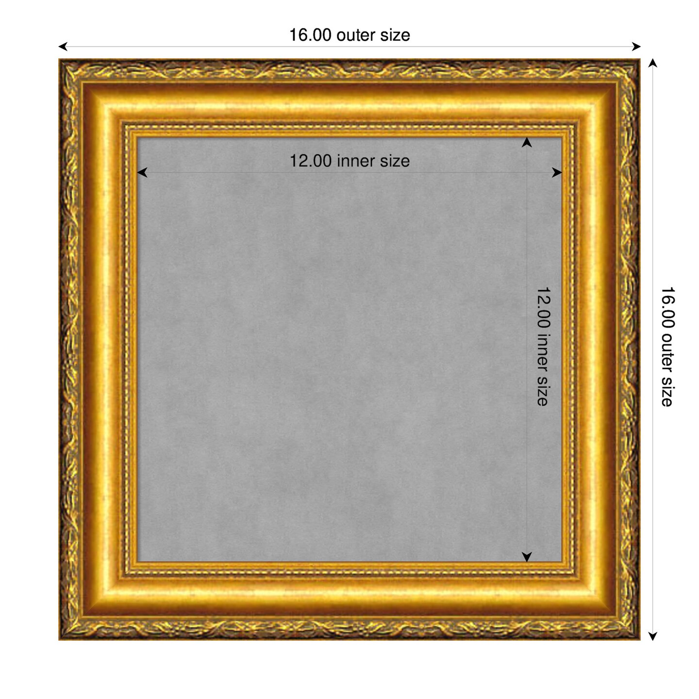 Colonial Embossed Gold Wood Framed Magnetic Board