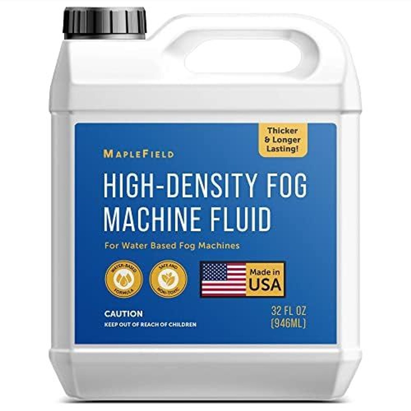 High-Density Fog Machine Liquid 32 oz, Great for Outdoor Events, Concerts, Haunted Houses, Spooky Party Decor, Long-Lasting Water-Based Formula, Fog Fluid Compatible with 700+ Watt Machines