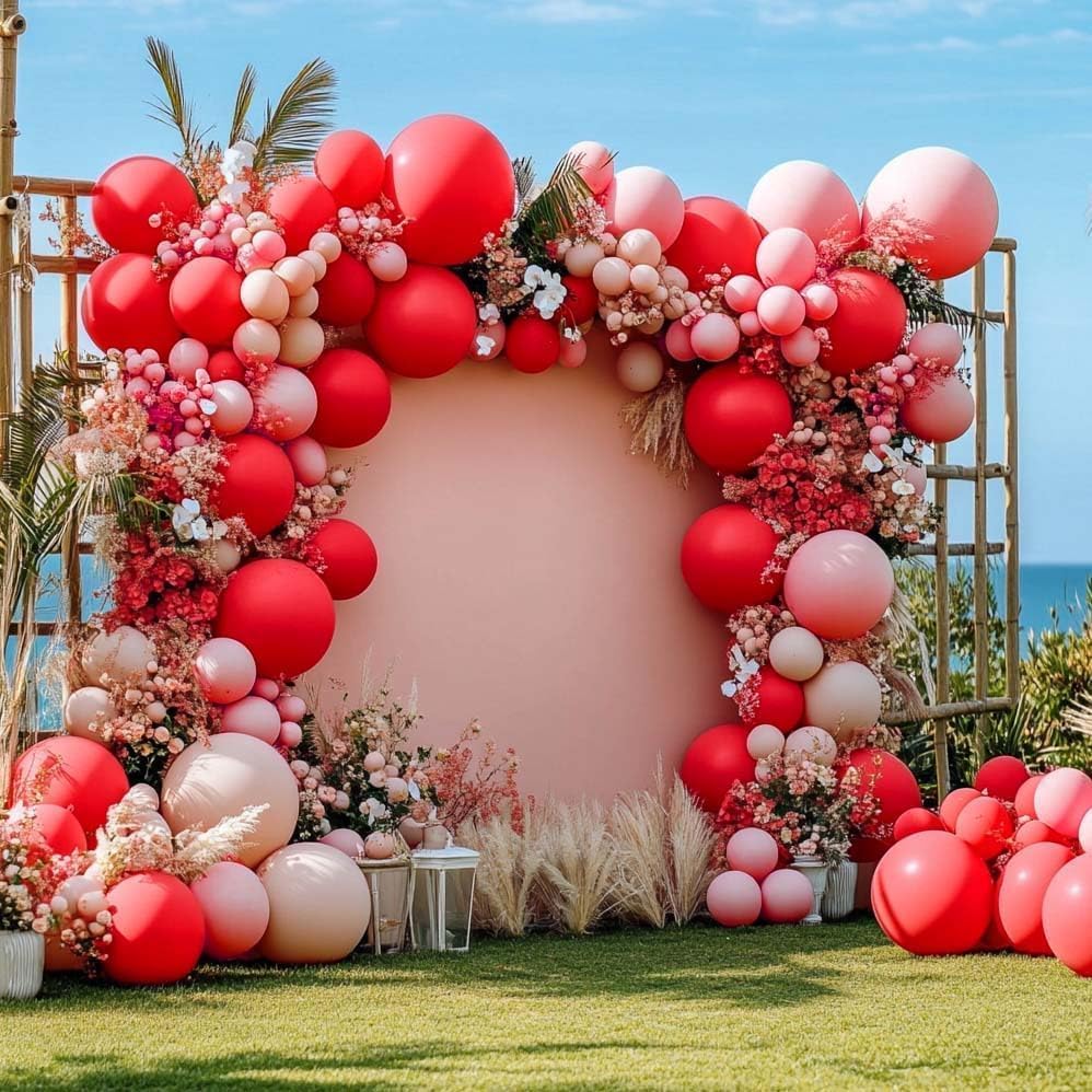 Red Balloons Double Stuffed Dark Red Different Sizes Balloon Garland Arch Kit