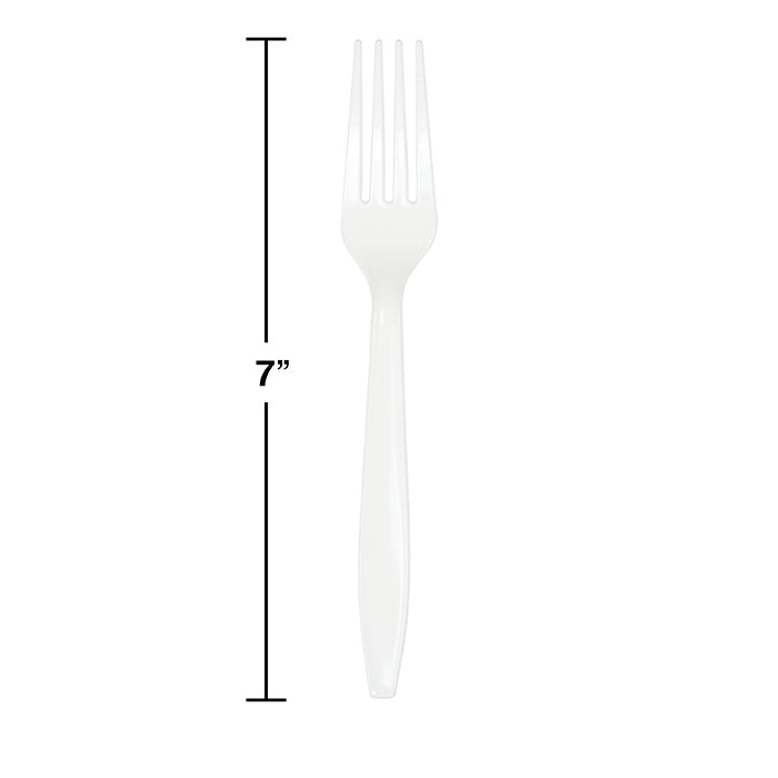 White Premium Plastic Forks (24/Pkg)