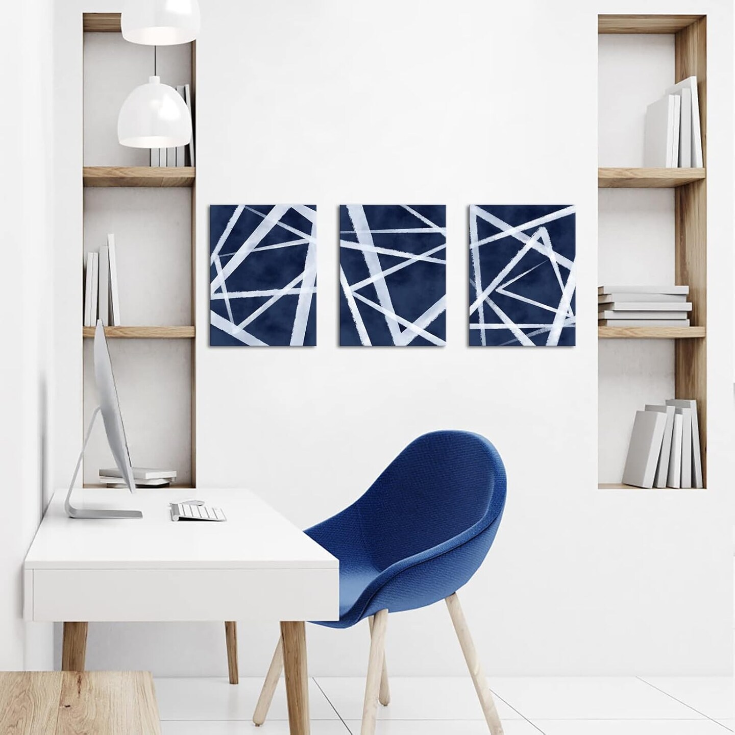 Blue Abstract Wall Art Navy Blue Bathroom Decor Blue Pictures Wall Decor