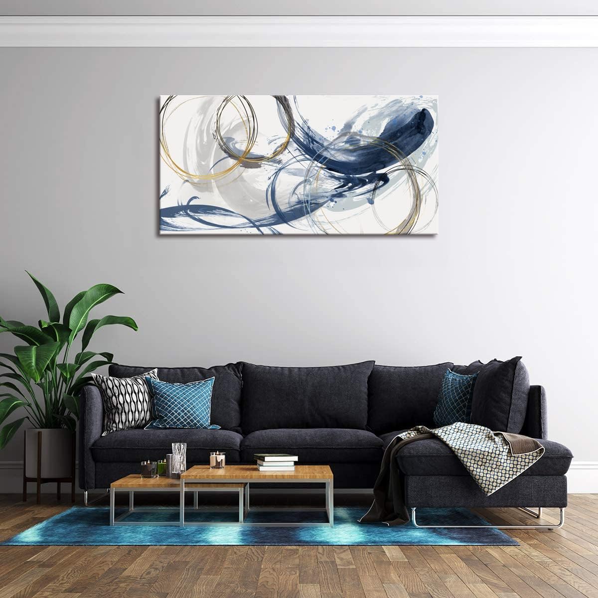Canvas Wall Art Abstract Art Paintings Blue Fantasy Colorful Graffiti