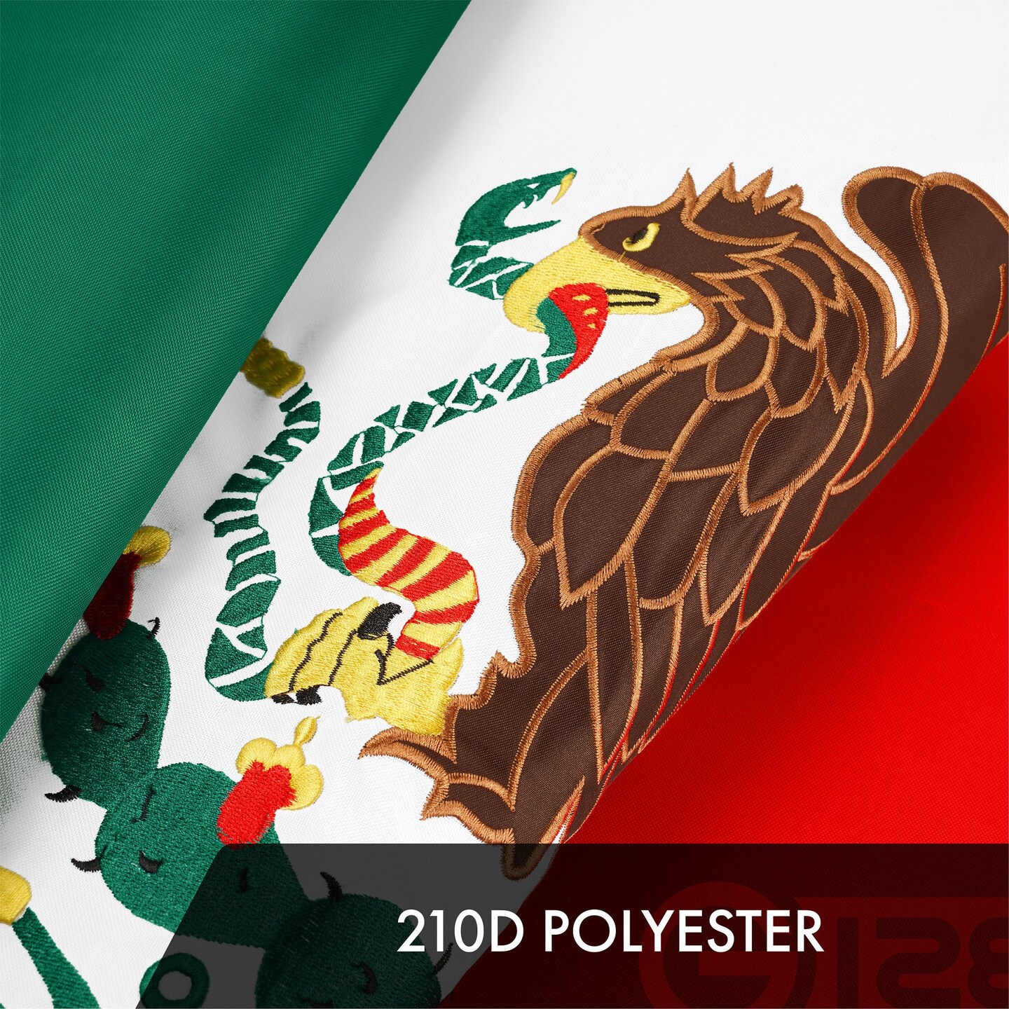 G128 Mexico Mexican Flag | 4x6 Ft | ToughWeave Series Embroidered 300D Polyester | Country Flag, Embroidered Design, Indoor/Outdoor, Brass Grommets