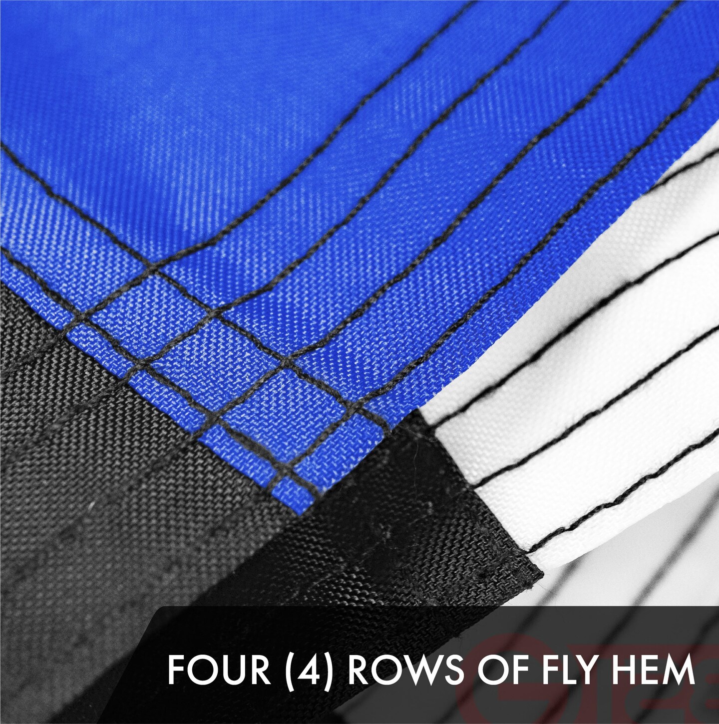 G128 Thin Blue Line Flag | 1x1.5 Ft | ToughWeave Series Embroidered 300D Polyester | Duty and Honor Flag, Embroidered Design, Indoor/Outdoor, Brass Grommets