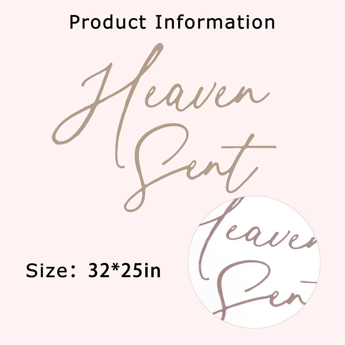 Heaven Sent Decal - Baby Shower Decorations, Gender Reveal Party Balloon Arch Sign, Heaven Theme Birthday Party Supplies (Heaven Sent Decal Brown)