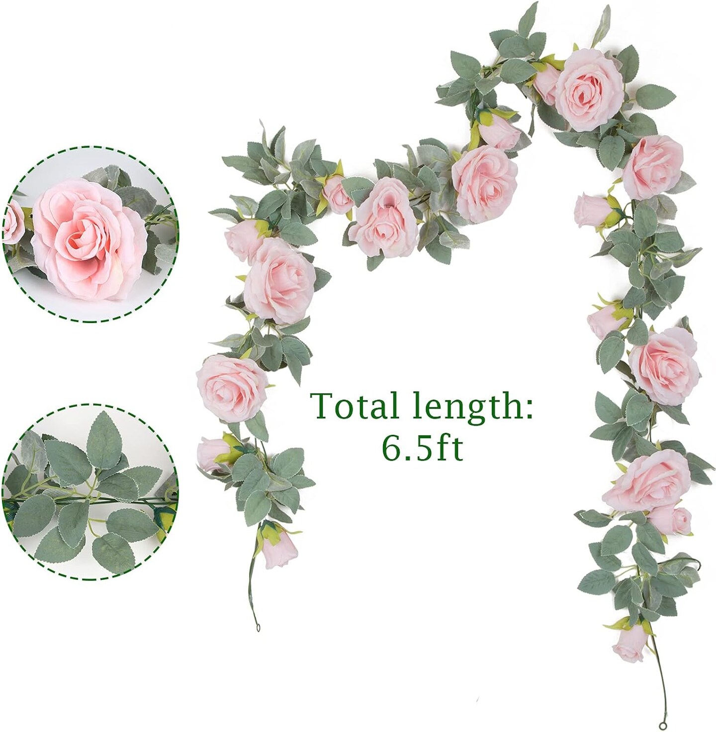 Spring Artificial Rose Vine Fake Flower Garland