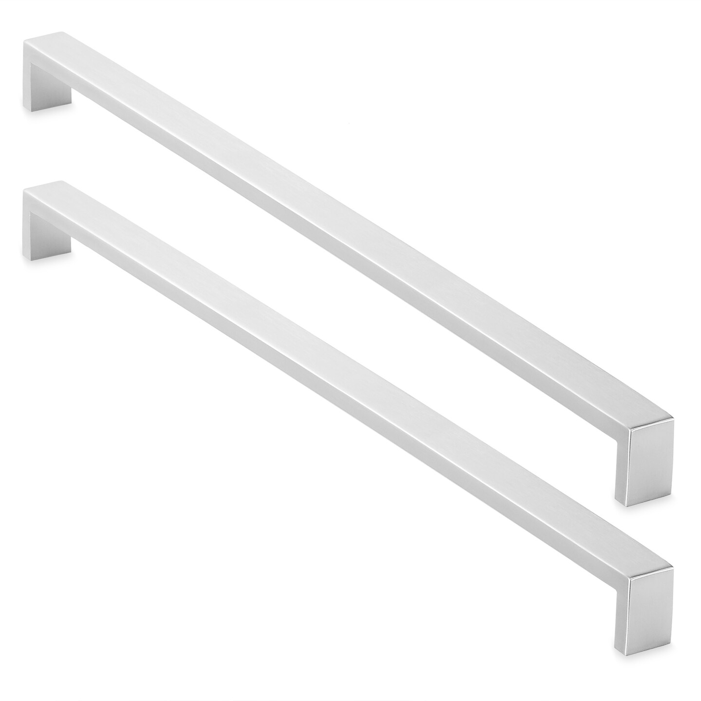 Cauldham Solid Stainless Steel Cabinet Hardware Square Handle Pull Brushed Satin Nickel