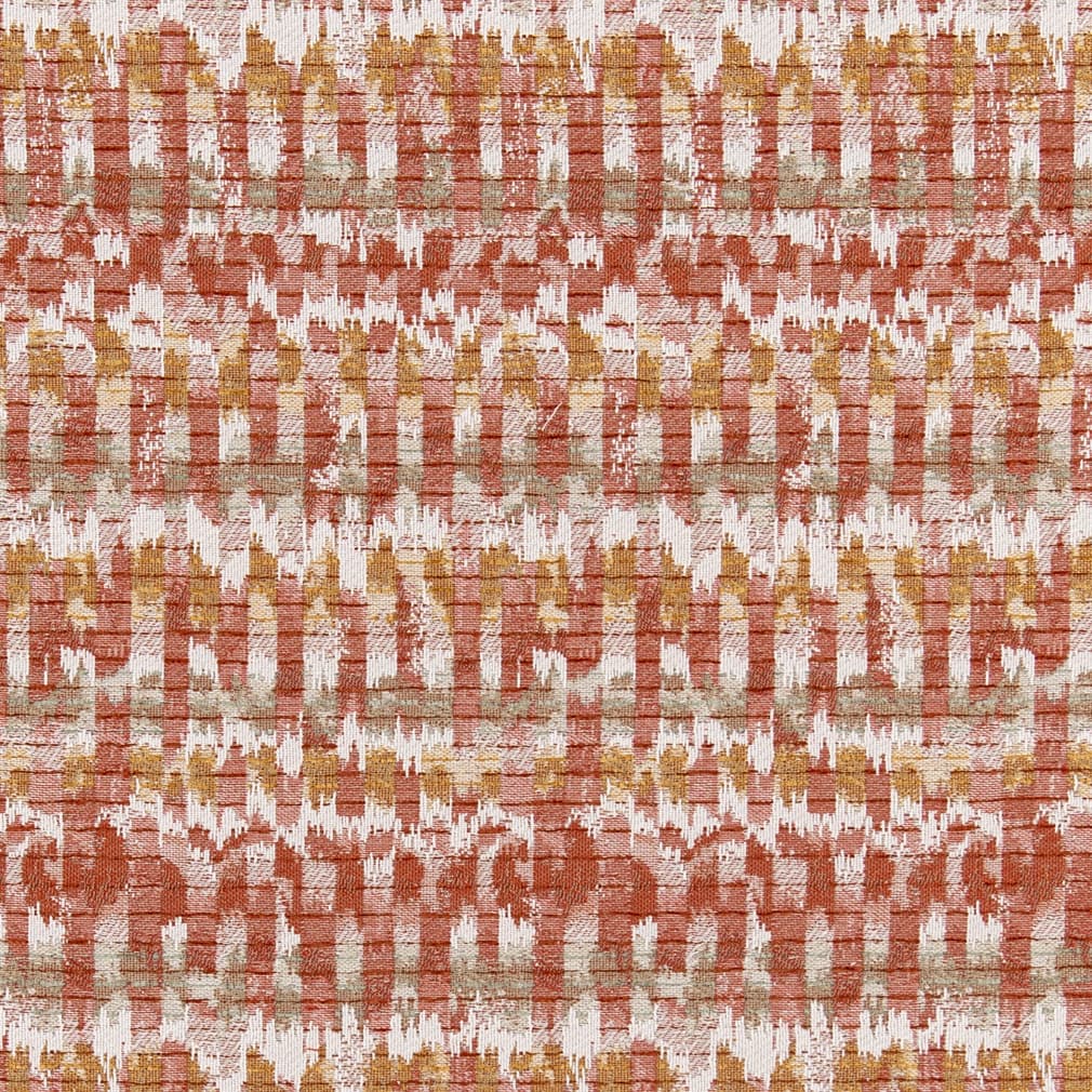 Cinnamon - Orange & Rust Abstract & Geometric Upholstery Fabric 54 Inches"