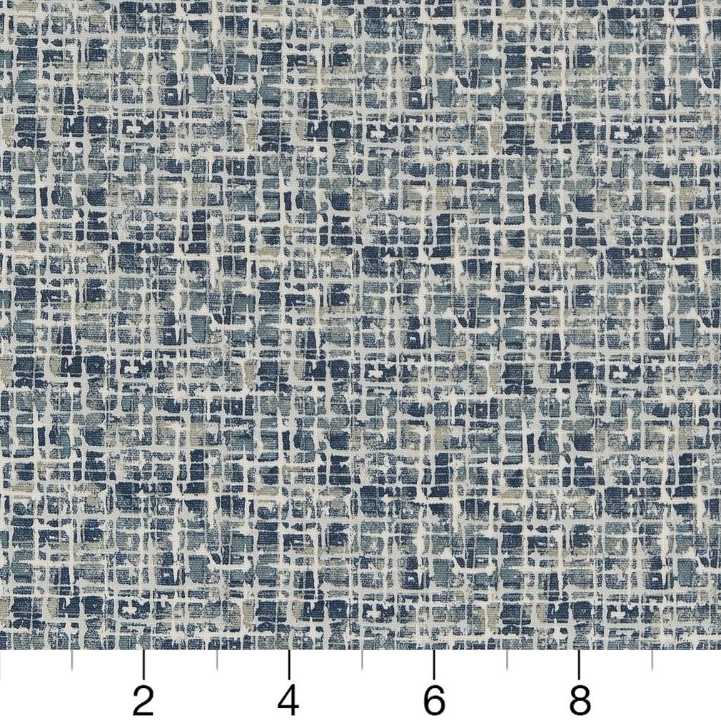 Coastal - Blue Abstract & Geometric,Small Scale Upholstery Fabric 54 Inches"