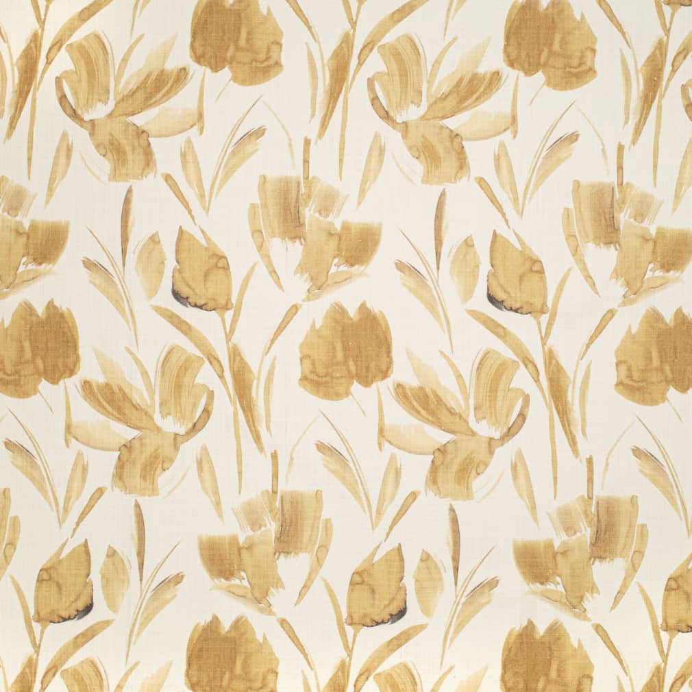 Upholstery Fabric - Gold & Yellow Floral Upholstery Fabric 54 Inches"