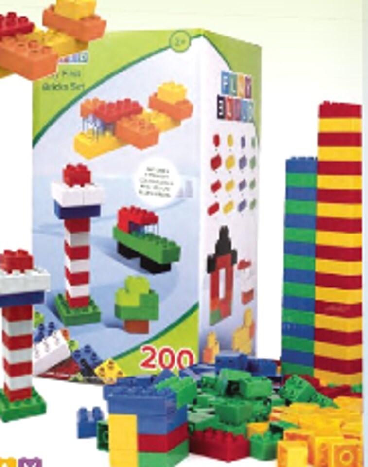 Playbuild 200-Piece Brick Set &#x2013; Educational Building Blocks for Kids, STEM Construction Toy
