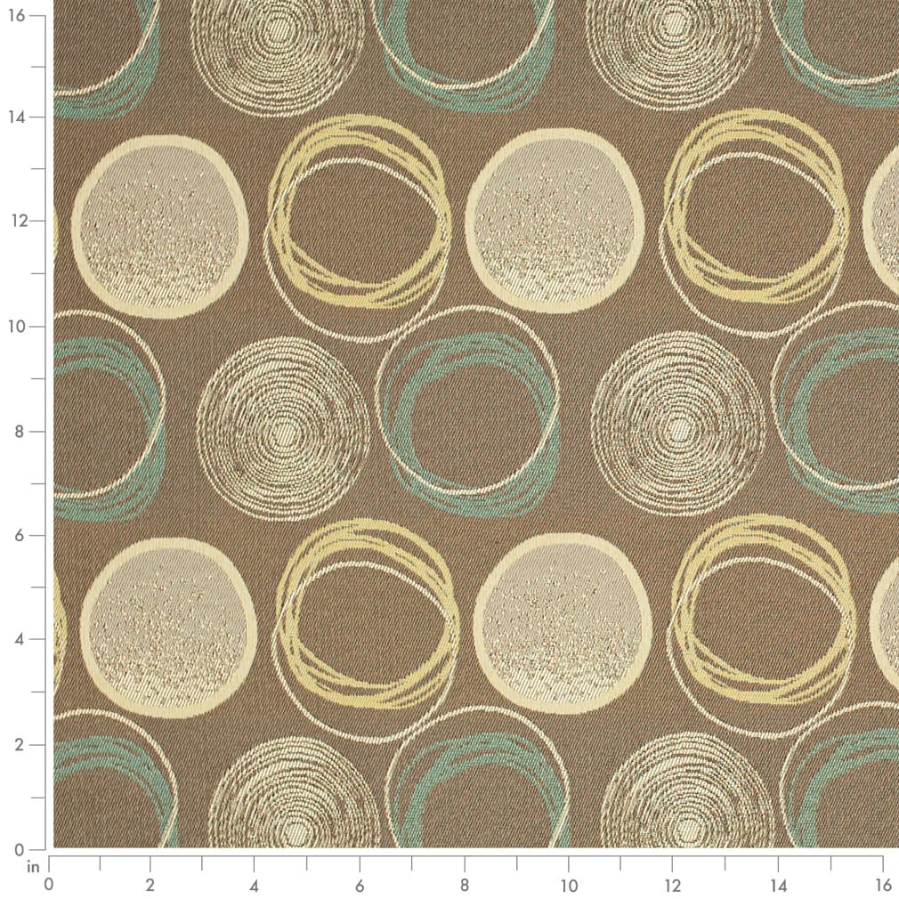 MInt Chocolate - Aqua Teal,brown Abstract Geometric Upholstery Fabric 54 Inches"