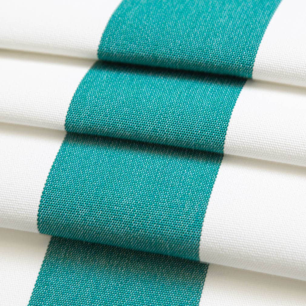 Cabana Peacock - Aqua & Teal Stripe Upholstery Fabric 54 Inches"