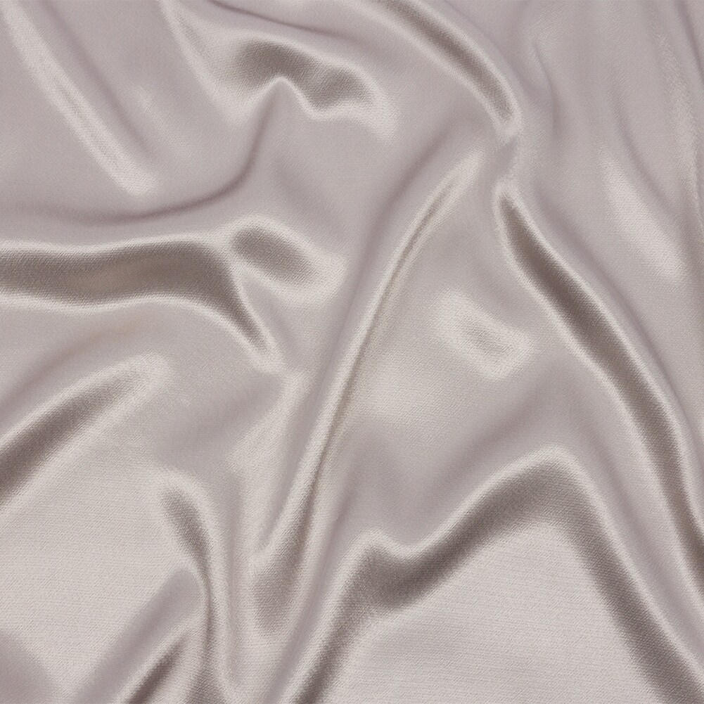 1 Yard Silver Sustainable Viscose Fluid Satin Smooth Dressmaking Fabric 55 inch Width