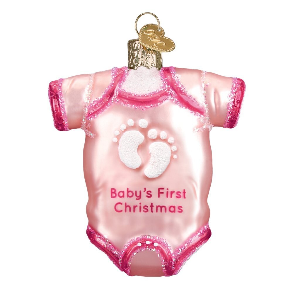Old World Christmas Pink Baby Onesie
