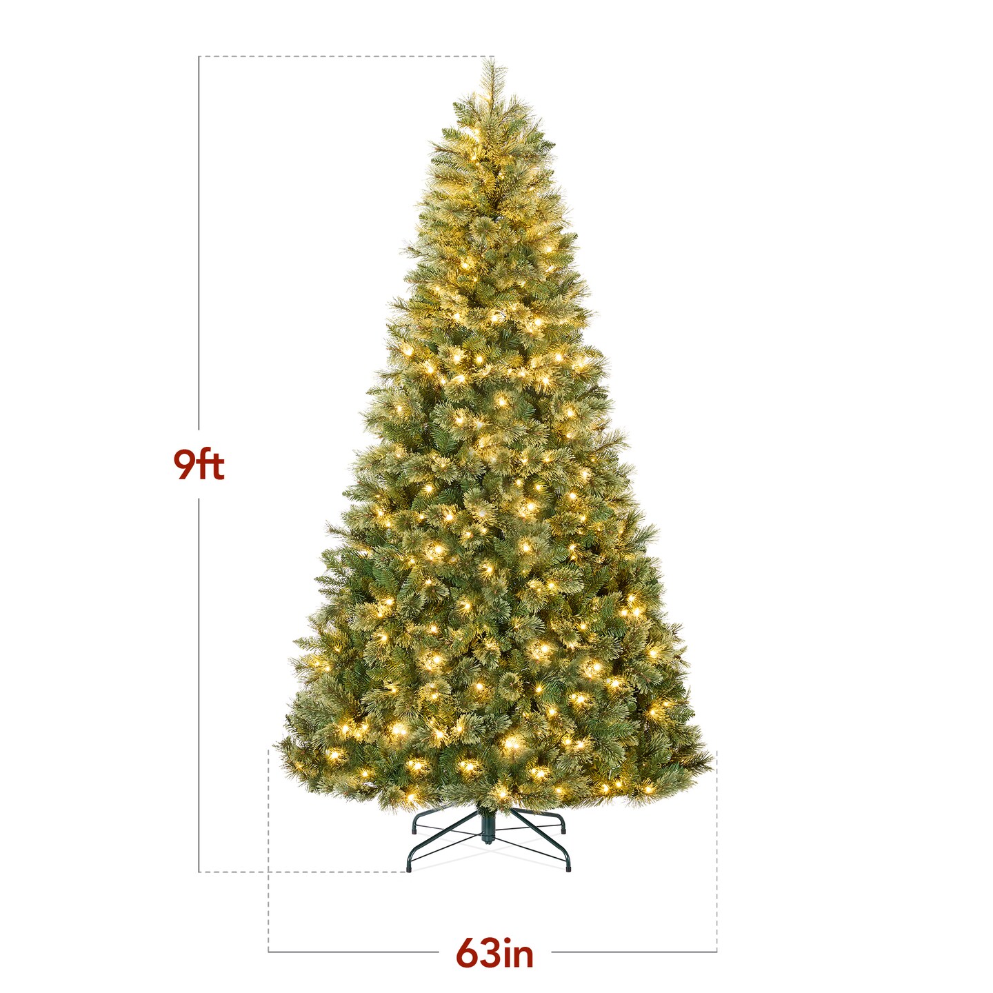 Best Choice Products Pre-Lit Cashmere Christmas Tree Holiday Decor w/ Cordless Connection, 2-in-1 LED Lights
