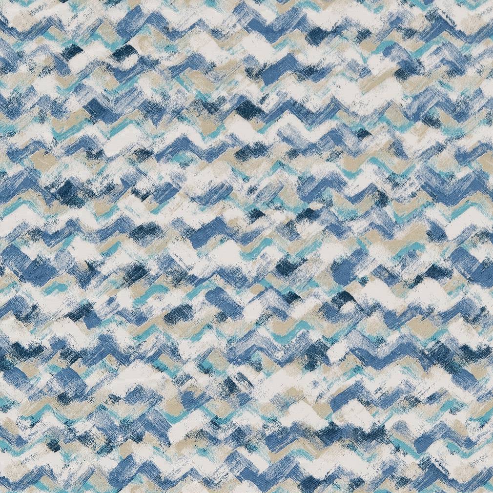 Aquarius - Blue Abstract & Geometric,Small Scale Upholstery Fabric 54 Inches"