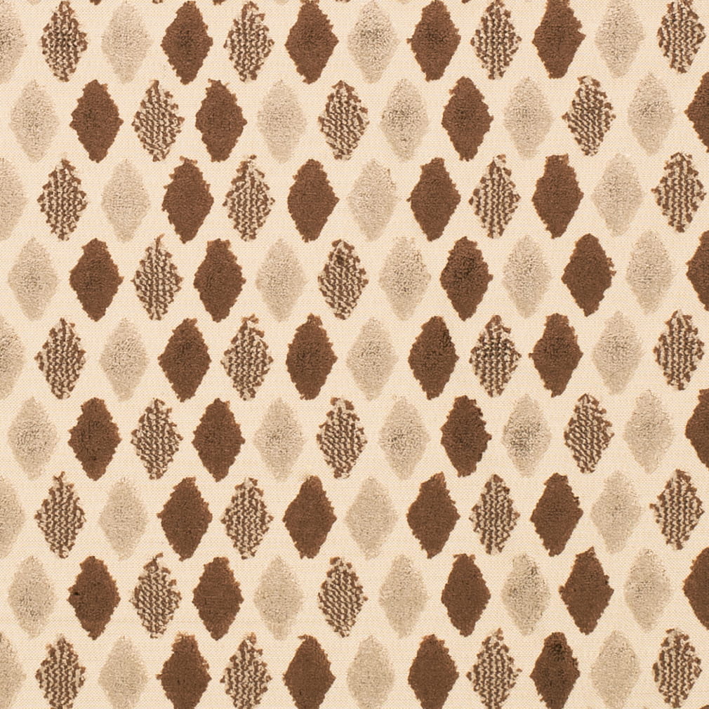Latte - Brown Abstract Geometric,diamonds Upholstery Fabric 54 Inches"